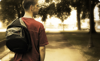image of young man staring ahead